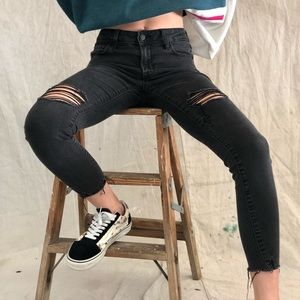 Old navy skinny mid rise jeans black size 0